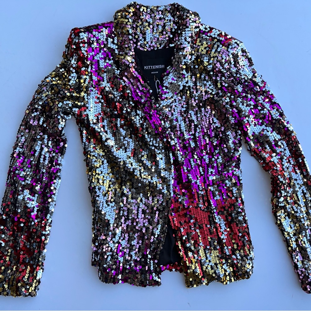 Kittenish Multi Sequin Blazer Jacket